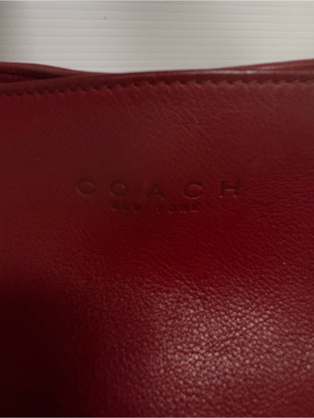 Coach Deep Red Leather Tote - Picture 3 of 4